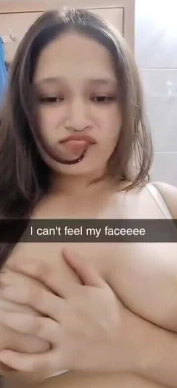 Desi Girl Spitting On Her Own Big Boobs