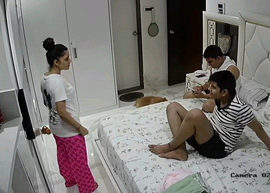 Young Mother Changing Clothes in Front of her Son When her Son Gone They Strip Fully Nude and Start Fucking CCTV Cam Recorded Don’t Miss