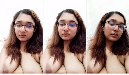 Cute Glasses Girl Showing