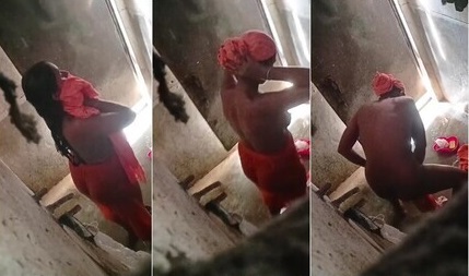 Indian Bhabhi Wearing Clothes After Bath