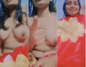 Shy Girl Showing Boobs