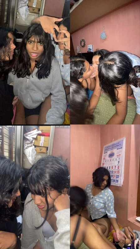 Mallu College Lesbian Best Friends Strip her Shirts Hard Fucking with College Boy in Hostel Balcony Loud Moaning Talking