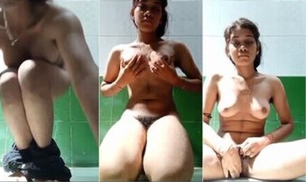 Sexy Indian Girl Getting Fully Nude Fingering Pussy But Someone Knocking Door