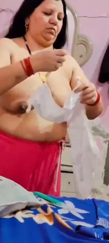 Indian Aunty Wearing Clothes