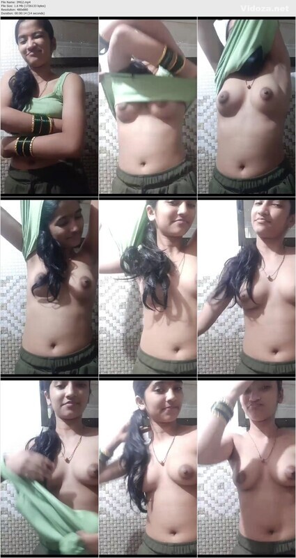 Cute Horny Gf Showing & Playing With Her Boobies In Bathroom