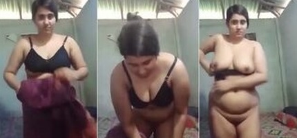 Desi Village Curvy Figure Girl Removing Dress And Fingering