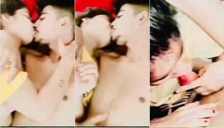 Horny Young Couple Kissing Boobs Sucking Giving Blowjob