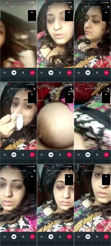 Paki Village Cheater Bhabi Showing Big Boobs On VC
