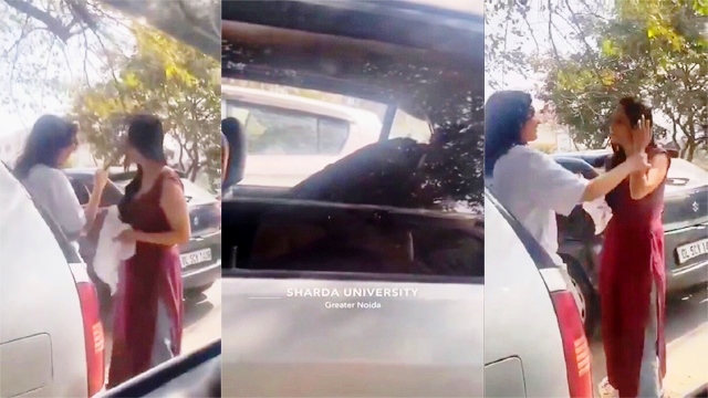 Most Viral Sharda University Girl Giving Blowjob to Boyfriend in Car Parking And Her Bestie Guarding