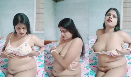 Beautiful Wife Showing Pressing Boobs Recorded By Her Husband