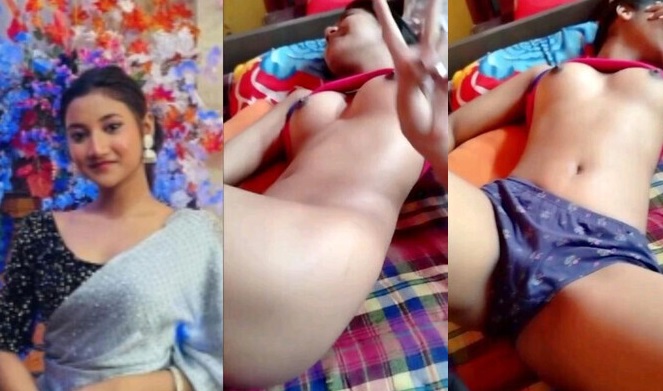 Extremely Beautiful Indian Teen Girl Shorts Removed by Boyfriend Pressing her Tiddies Captured Pussy