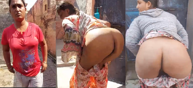 Punjabi Bhabhi Showing her Big Ass to Boyfriend Quick Fucking on Street And Accedently Cum Inside Pussy in Hurry Must Watch