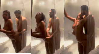 Hot Indian Couple Kissing Hardcore Stand Fucking In Bathroom With Moaning