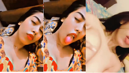 Cute Girl Showing Playing With Her Big Boobies