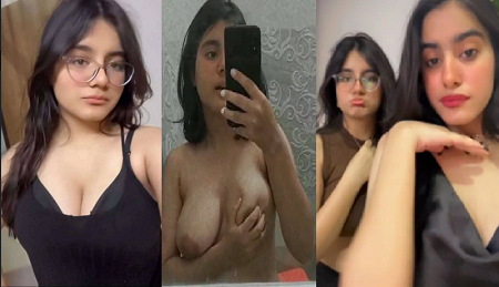 Extremely Cute Young Glasses Babe Remove her Top Showing her Big Boobs And Pressing with Face
