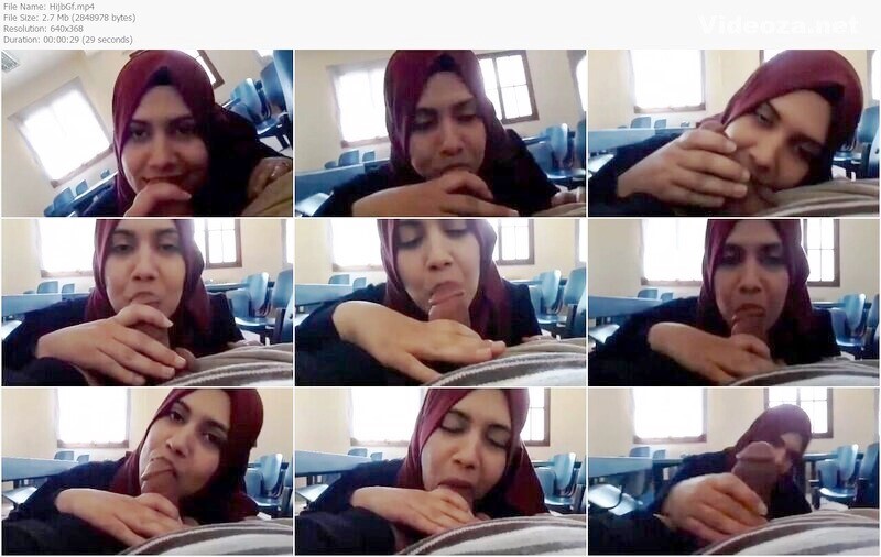 Hijabi Girl After Class Sucking Boyfriend Dick