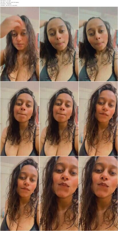 Desi Sexy Girl Showing Pressing Her Big Boobs