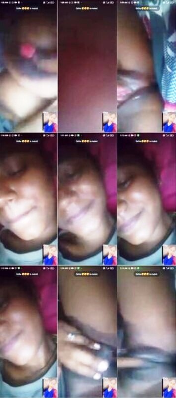 HORNY DUSKY VILLAGE GF SHOWING ROUND CHOCOLATY NIPPLES SQUEEZING BOOBS & FINGERING WET PUSSY FOR BF(3 CLIPS)