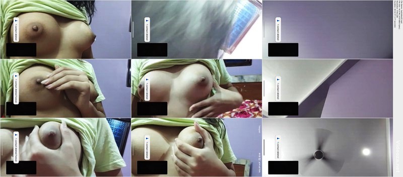 Sexy Indian Girl Showing Pressing Her Boobies