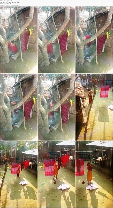 Village Wife After Bath Wearing Clothes Secretly Recorded