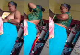 Mature Aunty Wearing Clothes Secretly Recorded