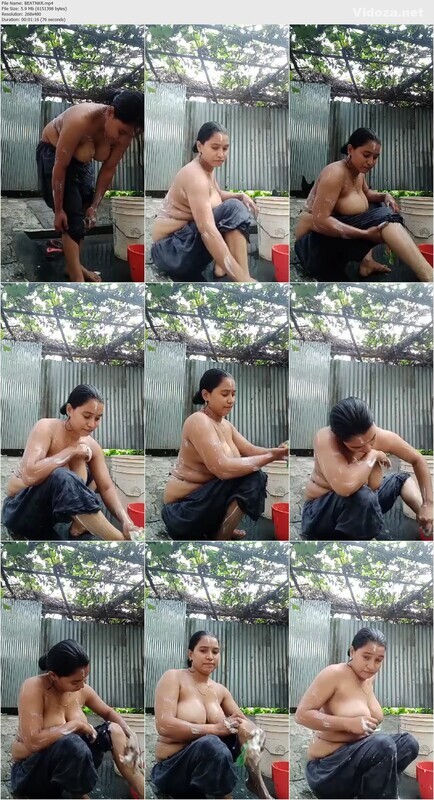 Big Boobs Village Wife Bathing