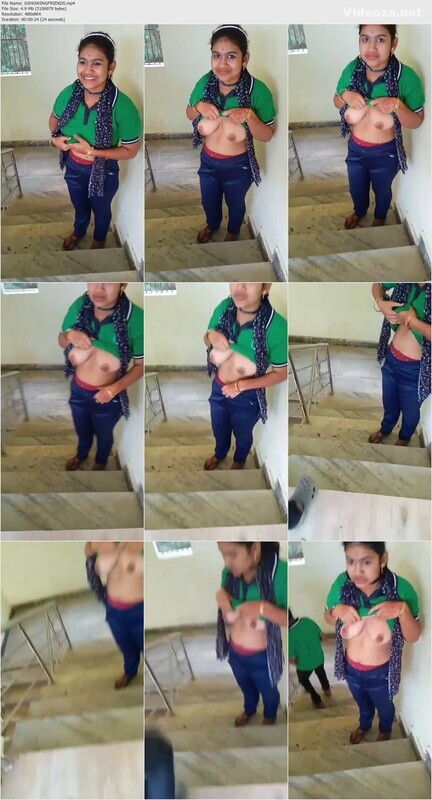 Cute Shy Girl Showing Her Boobs To Friend’s On FairWell Day