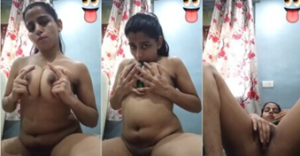 Horny Girl Masturbating With Cucumber