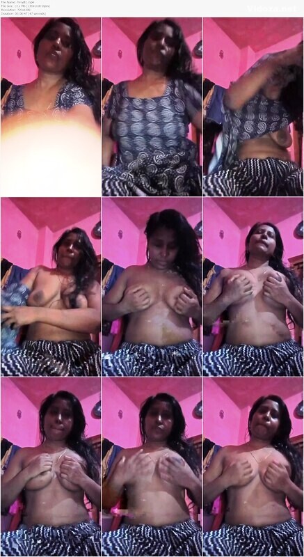 Married Wife Pressing Boobs Fully Nude Fingering Her Pussy