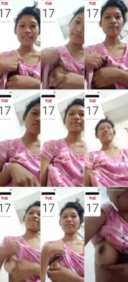 Slim Girl Showing Her Boobs