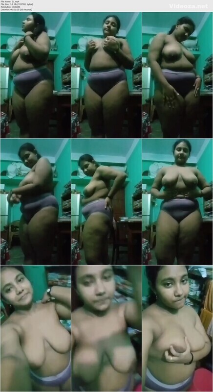 Chubby Tanker Girl Playing With Her Boobies