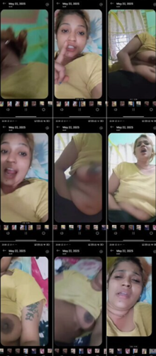 Colored Hair Horny Wife Showing Fingering