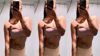 Extremely Sexy Fitness Freak Tattoo Babe Showing her Boobs Pussy Painful Fucking Moaning Talking Don’t Miss 😍🥰