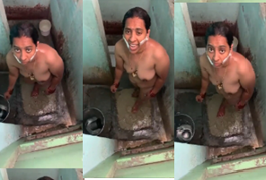 Indian Mother Secretly Recorded by her Son When She Changing Clothes Nude Bathing and She Caught Him