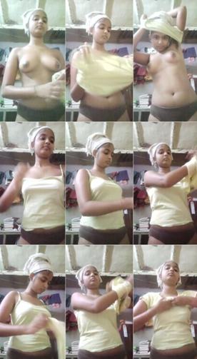 Village Young Girl Removing Dress Showing