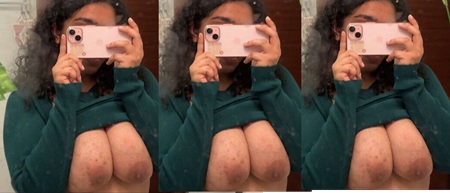 Curly Hair Girl Showing Her Asshole