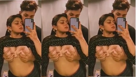 Indian Girl Boobs Grab by Boyfriend in Public Washroom Sucking His Dick in Toilet Full NUDE Captured After Fucking in Hotel