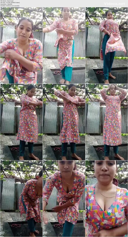 Village Bhabhi Bathing Wearing Clothes For Lover