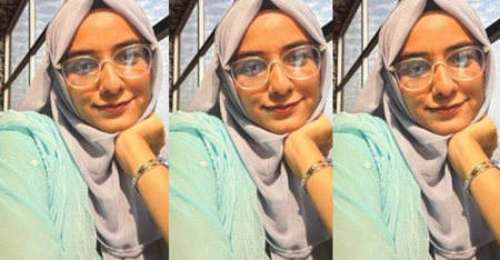 Glasses Horny Hijabi Girl Showing Nipple