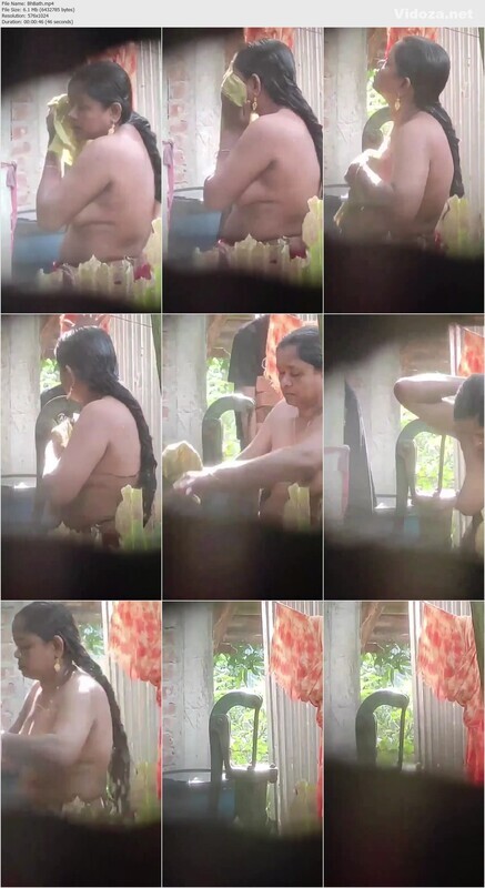 Village Shameless Mom Bathing But Suddenly Her Son Entered Secretly Captured By Neighbour