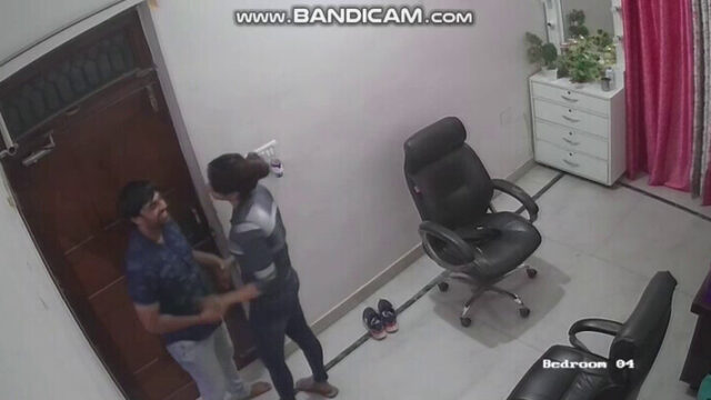 Cheater Bhabhi Affair With Husband Friend Captured In CCTV Cam