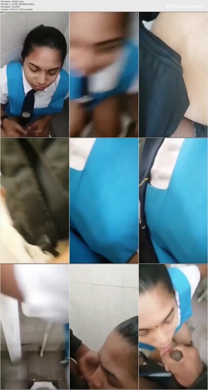 College Girl Sucking Boyfriend Dick in Washroom And Quick Stand Fucking