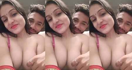 Pretty Indian Wife Boobs Pressing Kissing Hard Fucking with Husband in Hotel Loud Moaning