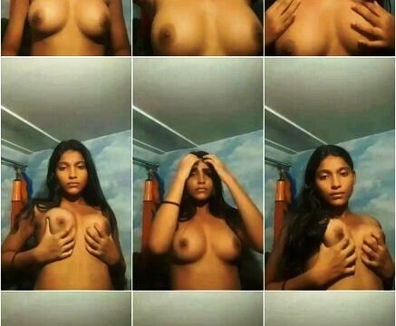 SEXY DUSKY HORNY GF SQUEEZING PERKY ROUND BOOBS & SHOWING ASS(4 VIDS)