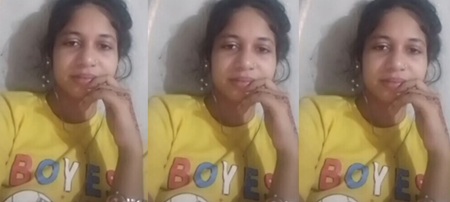 Slim Shy Girl Showing On Video Call
