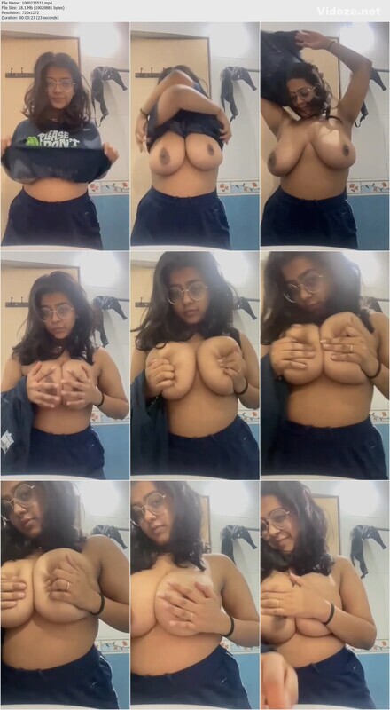 Tanker Girl Showing Pressing Her Boobs