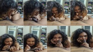 Curly Hair Babe Giving Blowjob Hard Doggy Style Fucking