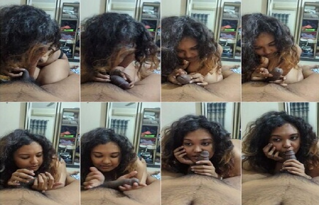 Curly Hair Babe Giving Blowjob Hard Doggy Style Fucking