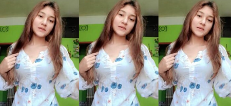 Beautiful Tiktoker And Facebook Vlogger Showing Pressing Her Boobs