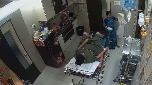 Desi Bhabhi In Small Clinic House-Keeper Shaving Her Pussy Captured In CCTV Cam